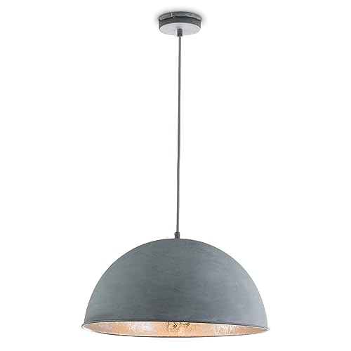 bmf-versand Hängelampe Esszimmer Modern - Hängeleuchte Industrial - Küchenlampe Hängend Betonoptik 41 cm - Industrie Pendellampe Esstisch - Pendelleuchte Grau Vintage - inkl Pflegetuch von bmf-versand