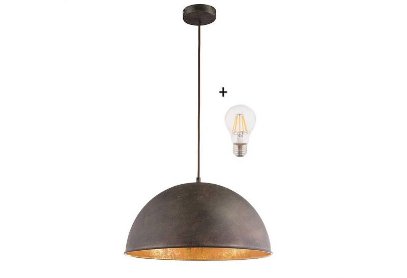 bmf-versand Hängeleuchte Hängeleuchte Esszimmer LED Pendelleuchte Wohnzimmer Hängelampe Rost, Pflegetuch, mit LED Leuchtmittel, LED wechselbar, Warmweiß, Pendellampe von bmf-versand