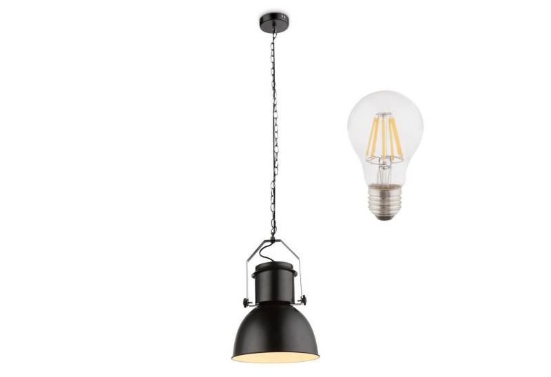 bmf-versand Hängeleuchte Hängelampe Esstisch Schwarz LED Hängeleuchte Esszimmer Industrial, inkl. Leuchtmittel, LED wechselbar, Warmweiß, Küchenlampe von bmf-versand