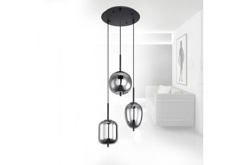bmf-versand Hängeleuchte Hängeleuchte Esszimmer Rauchglas Pendelleuchte Wohnzimmer Hängelampe, 3-flammig, ohne Leuchtmittel, Esszimmerlampe modern von bmf-versand