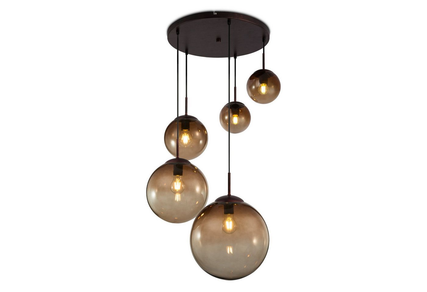 bmf-versand Hängeleuchte Hängelampe Esszimmer Glas Kugeln Hängeleuchte Wohnzimmer Modern Amber, Wohnzimmerlampe, ohne Leuchtmittel, Pendellampe bmf-versand Hängeleuchte Hängelampe Esszimmer Glas Kugeln Hängeleuchte Wohnzimmer Modern Amber, Wohnzimmerlampe, ohne Leuchtmittel, Pendellampe von bmf-versand