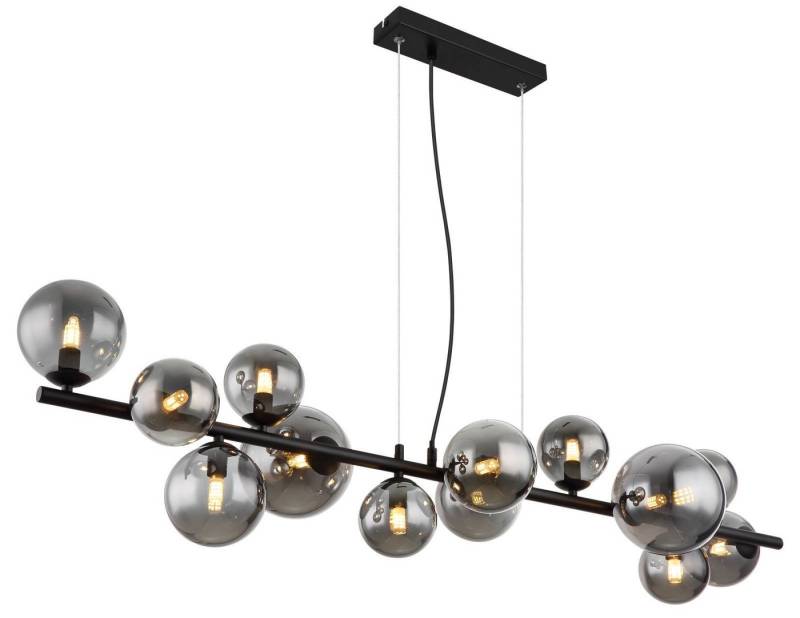bmf-versand Hängeleuchte Hängeleuchte Esszimmer LED Hängelampe Rauchglas Kugeln Pendelleuchte, inkl. Leuchtmittel, LED wechselbar, Warmweiß, höhenverstellbar von bmf-versand