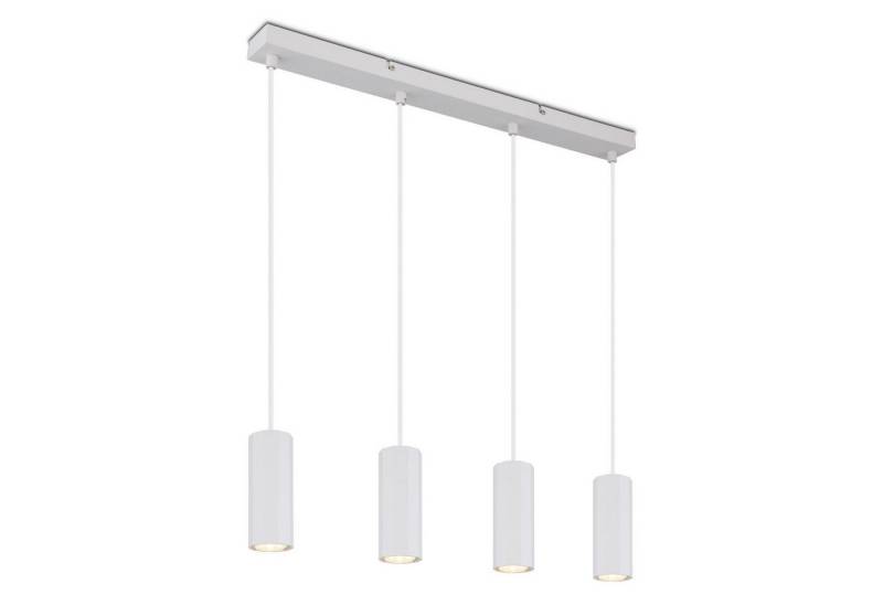 bmf-versand Hängeleuchte Hängeleuchte Esszimmer Weiß Hängelampe Wohnzimmer 4-flammig Modern Alu, Pendellampe Esstisch, ohne Leuchtmittel, Esszimmerlampe von bmf-versand