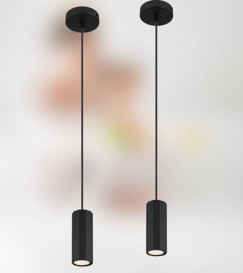 bmf-versand Hängeleuchte Nachttischlampe 2er Set hängend Schwarz Hängelampe Schlafzimmer Alu, Pendelleuchte, ohne Leuchtmittel, Nachttischleuchte von bmf-versand