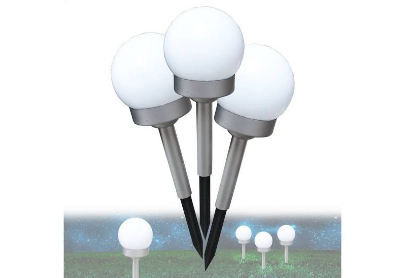 bmf-versand LED Solarleuchte Solarleuchte Garten Kugel Wegeleuchte Solarlampe Außen Außenleuchte, Gartenbeleuchtung, Solarkugeln, LED fest integriert, Neutralweiß, Wegeleuchten Solar von bmf-versand