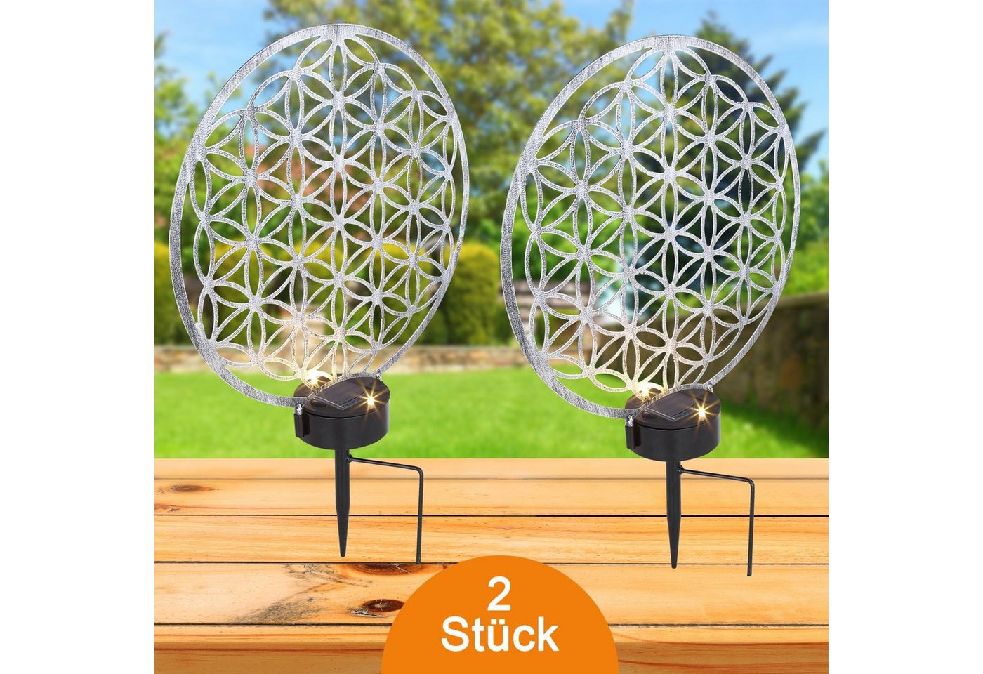 bmf-versand LED Solarleuchte Solarleuchte Garten 2er Set Rund 30 cm Solarlampe Außen Außenleuchte, Außenlampe, Balkon, LED fest integriert, Warmweiß, Außenbeleuchtung bmf-versand LED Solarleuchte Solarleuchte Garten 2er Set Rund 30 cm Solarlampe Außen Außenleuchte, Außenlampe, Balkon, LED fest integriert, Warmweiß, Außenbeleuchtung von bmf-versand