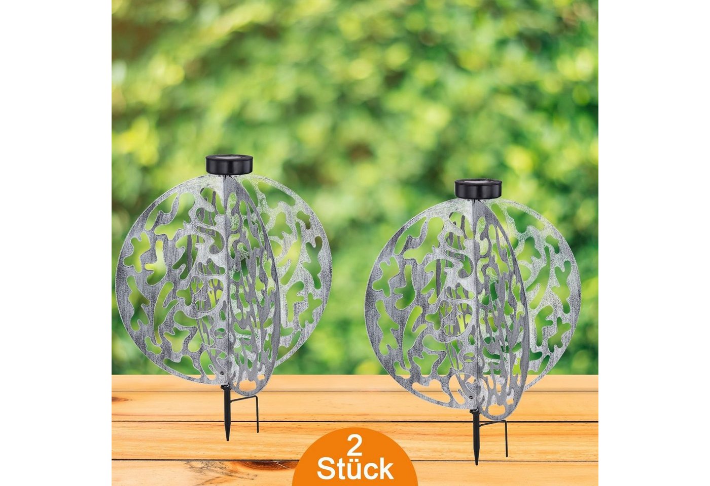 bmf-versand LED Solarleuchte Solarleuchte Garten 2er Set Scheibe 40cm Solarlampe Außen, Gartendeko, Balkon, Außenbeleuchtung, LED fest integriert, warmweiß, Gartenleuchte bmf-versand LED Solarleuchte Solarleuchte Garten 2er Set Scheibe 40cm Solarlampe Außen, Gartendeko, Balkon, Außenbeleuchtung, LED fest integriert, warmweiß, Gartenleuchte von bmf-versand