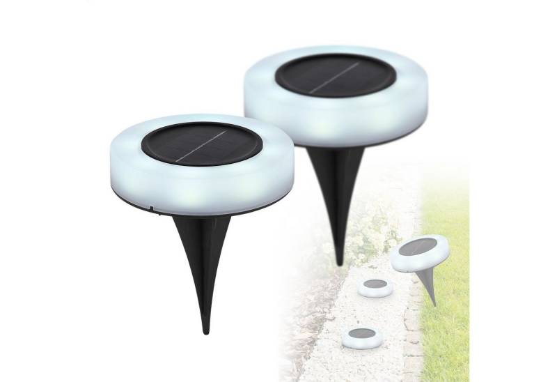 bmf-versand LED Solarleuchte Solarleuchte Garten 2er Set Wegelampe Solarlampe Außen Leuchte Solar, Außenlampe, Gartenleuchte, LED fest integriert, warmweiß, Wegeleuchte von bmf-versand
