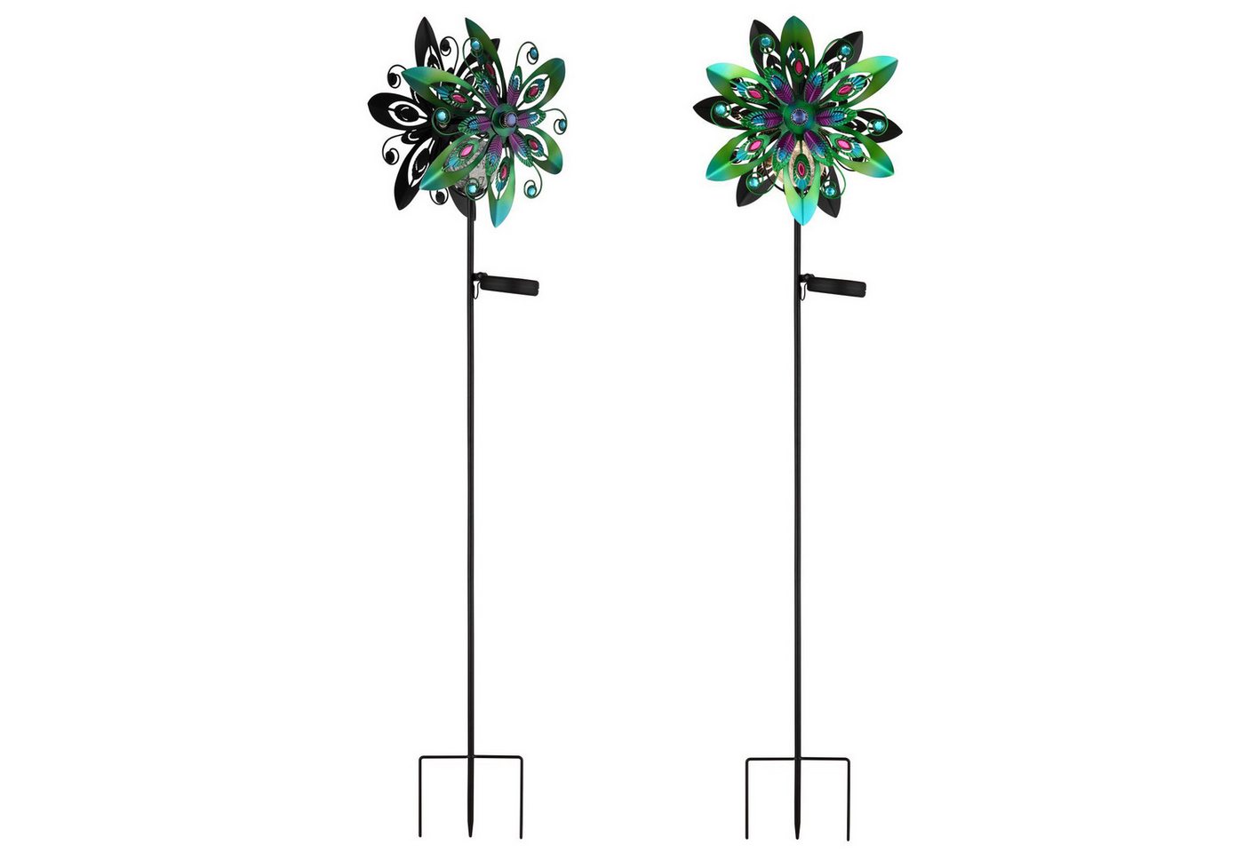 bmf-versand LED Solarleuchte Solarleuchte Garten Außen 2er Set Solarlampe Erdspieß Windrad Solar, Windspiel, LED fest integriert, Warmweiß, Drehend bmf-versand LED Solarleuchte Solarleuchte Garten Außen 2er Set Solarlampe Erdspieß Windrad Solar, Windspiel, LED fest integriert, Warmweiß, Drehend von bmf-versand