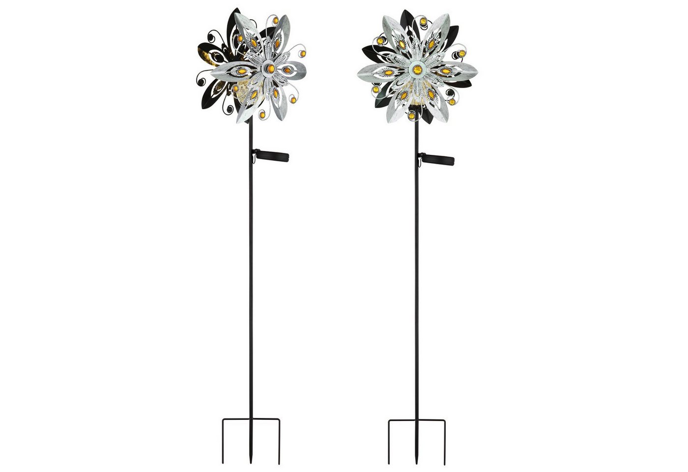bmf-versand LED Solarleuchte Solarleuchte Garten Außen 2er Set Solarlampe Erdspieß Windrad Solar, Windspiel, LED fest integriert, Warmweiß, Drehend bmf-versand LED Solarleuchte Solarleuchte Garten Außen 2er Set Solarlampe Erdspieß Windrad Solar, Windspiel, LED fest integriert, Warmweiß, Drehend von bmf-versand