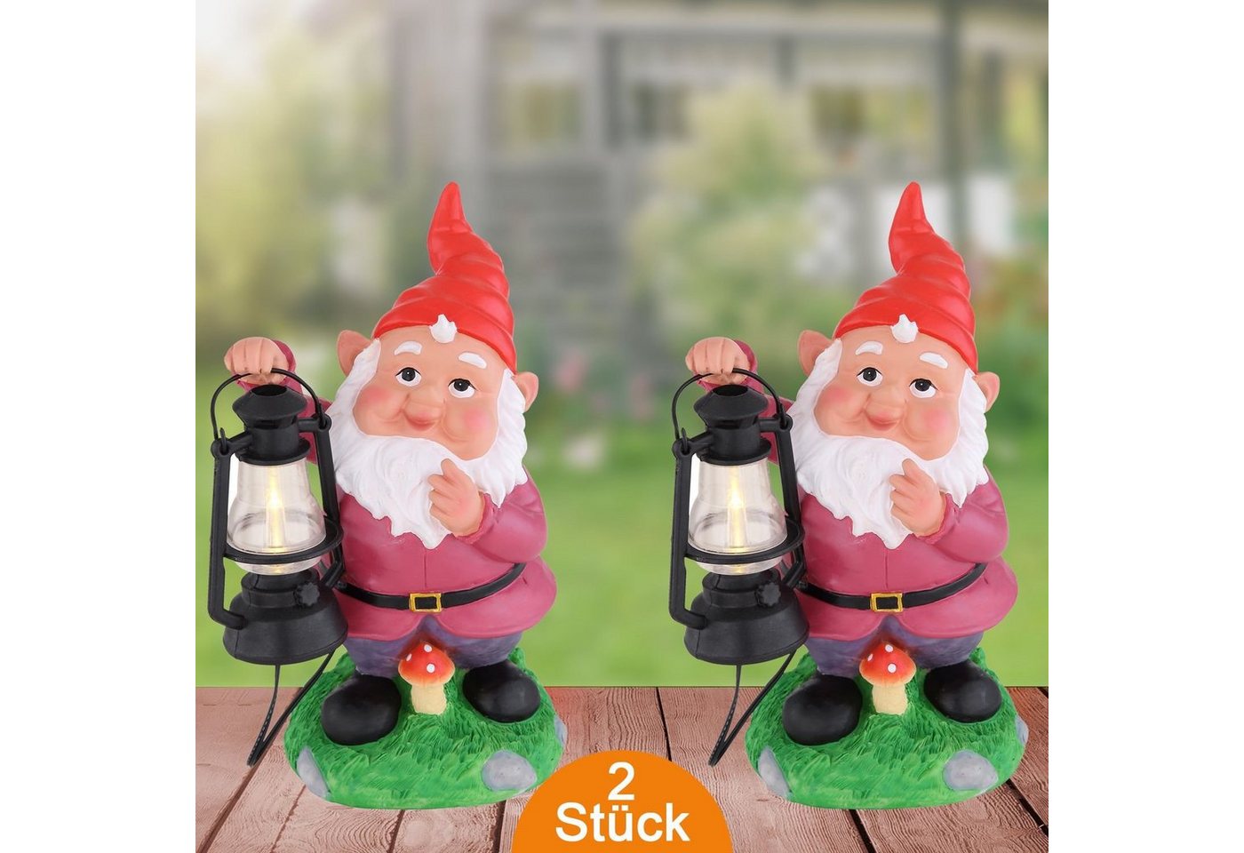 bmf-versand LED Solarleuchte Solarleuchten Garten Deko Gartenzwerg Lustig 2er Set Solarlampe Außen, Solar, LED fest integriert, warmweiß, Dekoleuchte Gartenfigur bmf-versand LED Solarleuchte Solarleuchten Garten Deko Gartenzwerg Lustig 2er Set Solarlampe Außen, Solar, LED fest integriert, warmweiß, Dekoleuchte Gartenfigur von bmf-versand