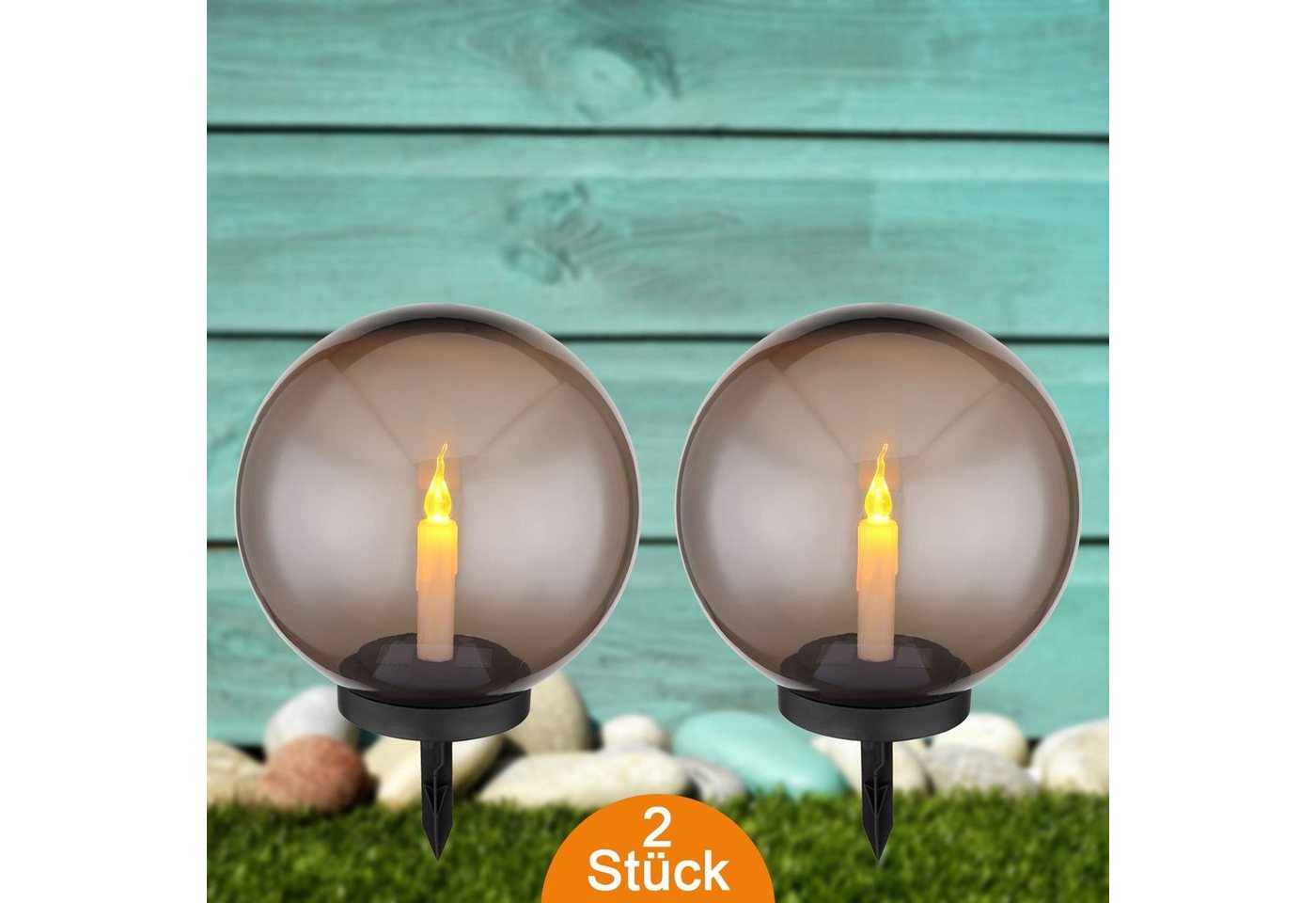 bmf-versand LED Solarleuchte Solarleuchte Garten Kugel 2er Set Kerze Solarlampe Außen Außenleuchte, mit Schalter, LED fest integriert, warmweiß, Solarkugel, Kugelleuchte, Wegeleuchte Solar, Gartenleuchte bmf-versand LED Solarleuchte Solarleuchte Garten Kugel 2er Set Kerze Solarlampe Außen Außenleuchte, mit Schalter, LED fest integriert, warmweiß, Solarkugel, Kugelleuchte, Wegeleuchte Solar, Gartenleuchte von bmf-versand