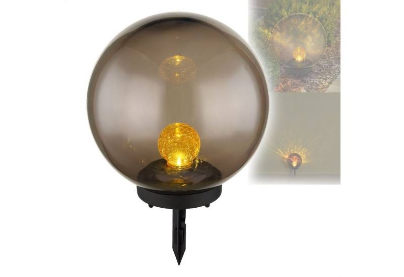 bmf-versand LED Solarleuchte Solarleuchte Garten Kugeln Glas Solarlampe Außen Leuchte Solar mit, Dekolampe, LED fest integriert, warmweiß, Gartenbeleuchtung von bmf-versand