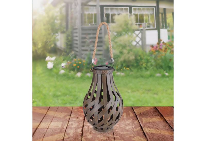 bmf-versand LED Solarleuchte Solarleuchte Garten Laterne 27cm Solarlampe Außen Leuchte Solar mit, Solarlaterne, Tischlampe, LED fest integriert, warmweiß, Tischleuchte von bmf-versand