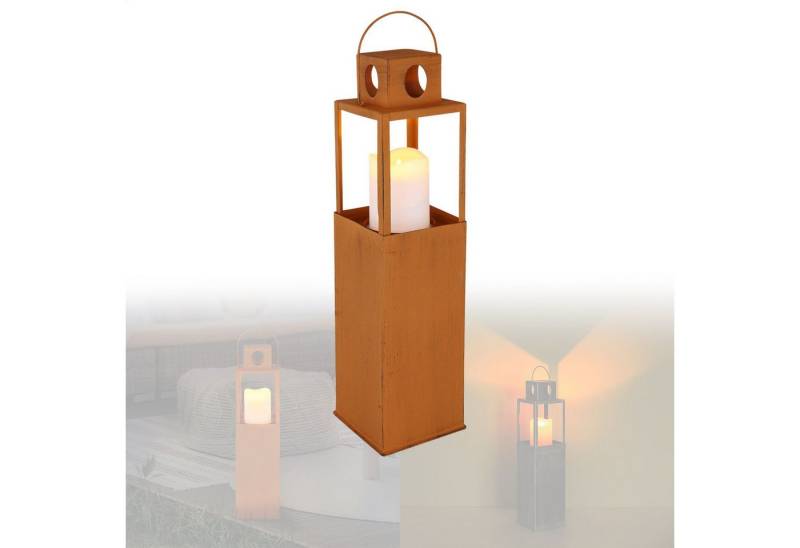 bmf-versand LED Solarleuchte Solarlampe Garten Laterne Solarleuchte Außen Außenleuchte Solar Rost, Flammeneffekt, LED fest integriert, Warmweiß, Außenlaterne Rostfarben von bmf-versand