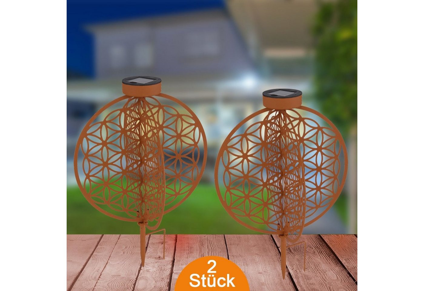 bmf-versand LED Solarleuchte Solarleuchte Garten Rund Muster 2er Set Solarlampe Außen Außenleuchte, Lebensblume, mit Schalter, Gartenlampe, LED fest integriert, warmweiß, Gartenleuchte, Dekolampe, Außenbeleuchtung, Gartendeko, Dekoleuchte bmf-versand LED Solarleuchte Solarleuchte Garten Rund Muster 2er Set Solarlampe Außen Außenleuchte, Lebensblume, mit Schalter, Gartenlampe, LED fest integriert, warmweiß, Gartenleuchte, Dekolampe, Außenbeleuchtung, Gartendeko, Dekoleuchte von bmf-versand