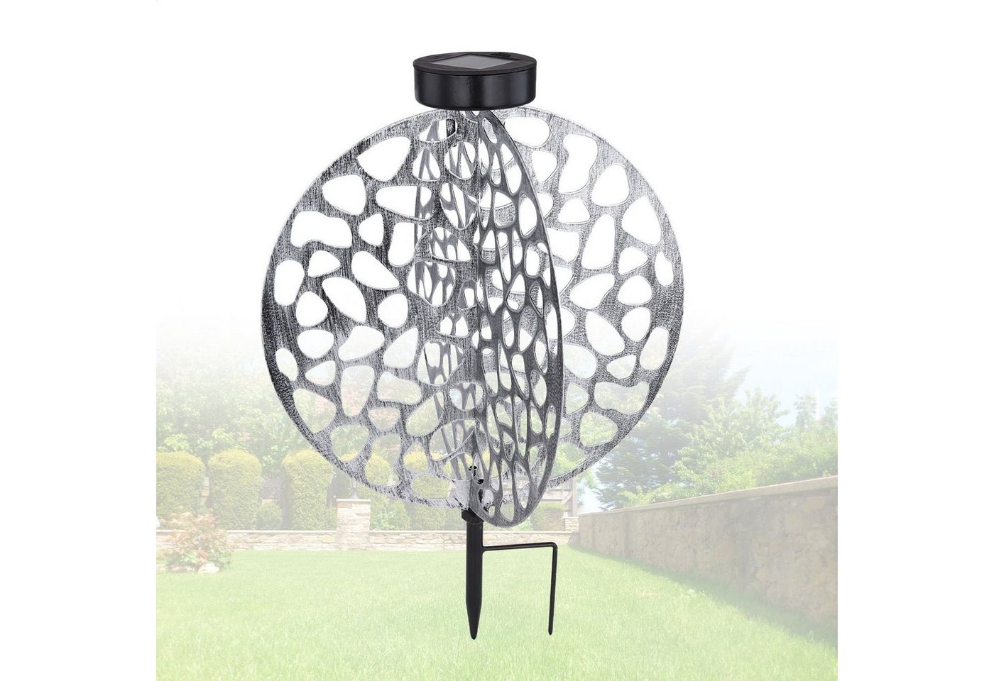 bmf-versand LED Solarleuchte Solarleuchte Garten Scheibe 30cm Solarlampe Außen Leuchte Solar mit von bmf-versand