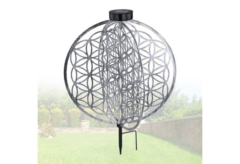 bmf-versand LED Solarleuchte Solarleuchte Garten Scheibe Rund Solarlampe Außen Leuchte Solar mit, Gartenbeleuchtung, Außenlampe, LED fest integriert, warmweiß, Dekoleuchte von bmf-versand