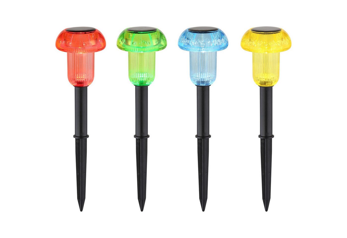 bmf-versand LED Solarleuchte Solarleuchte Garten Solarlampe 4er Set Außenleuchte Solar, Gartenbeleuchtung, LED fest integriert, bunte Gartenstecker bmf-versand LED Solarleuchte Solarleuchte Garten Solarlampe 4er Set Außenleuchte Solar, Gartenbeleuchtung, LED fest integriert, bunte Gartenstecker von bmf-versand