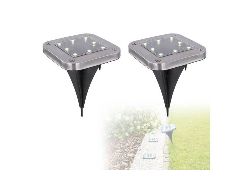 bmf-versand LED Solarleuchte Solarleuchte Garten 2er-Set Wegelampe Solarlampe Außen Leuchte Solar, Wegeleuchten Solar, Gartenleuchte, LED fest integriert, kaltweiß, Wegebeleuchtung von bmf-versand