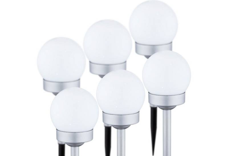bmf-versand LED Solarleuchte Solarleuchte Garten Solarlampe Kugel 2 x 3er Set Garten Wegeleuchte, Solarkugel, Gartendekoration, LED fest integriert, Warmweiß, Dekoleuchte von bmf-versand