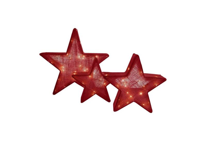bmf-versand Lichterkette Weihnachtssterne Beleuchtet Außen 3er Set Weihnachtsbeleuchtung Sterne, Weihnachtssterne von bmf-versand
