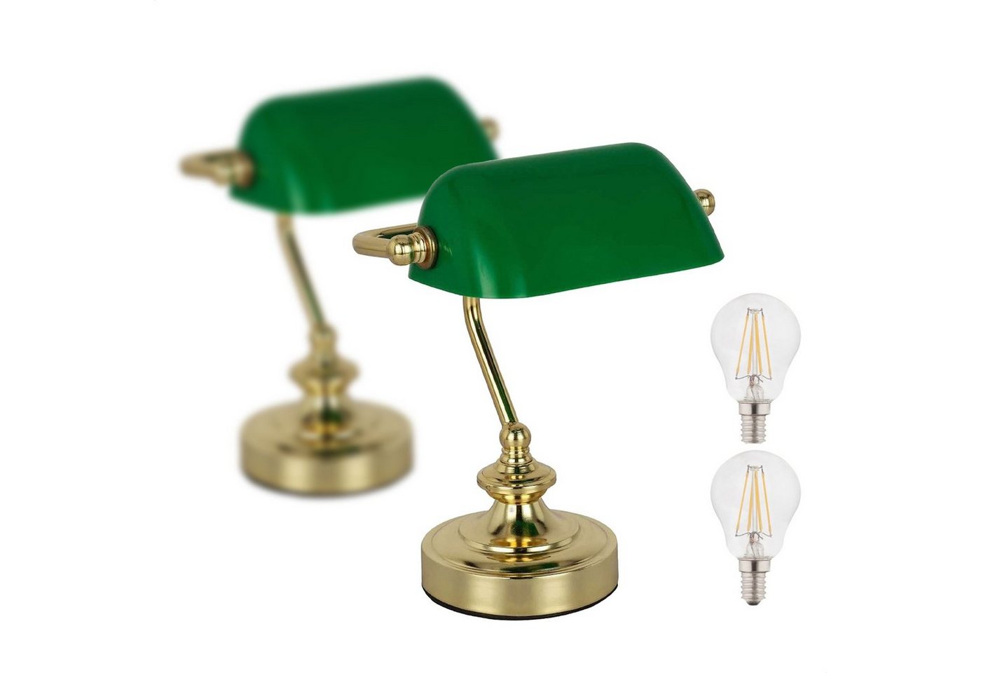 bmf-versand Tischleuchte Tischlampe Wohnzimmer LED Tischleuchte 2er Set Schreibtischlampe von bmf-versand