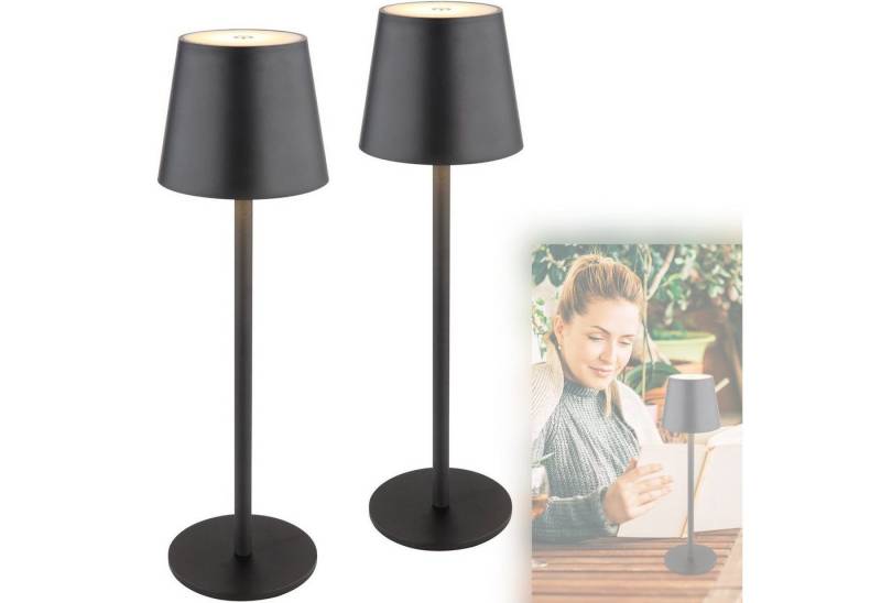 bmf-versand Tischleuchte Tischlampe kabellos mit Akku 2er Set Touch Dimmer LED Tischleuchte, Touchdimmer, LED, Warmweiß, Nachttischlampe von bmf-versand