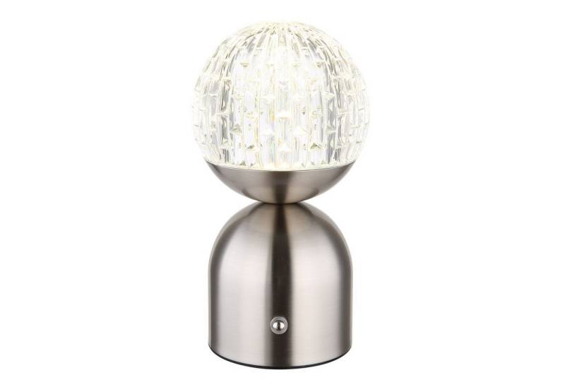 bmf-versand Tischleuchte Tischlampe kabellos mit Akku Touch Dimmer Kristall Tischleuchte, Touchdimmer, LED fest integriert, Farbwechsler, dimmbar von bmf-versand
