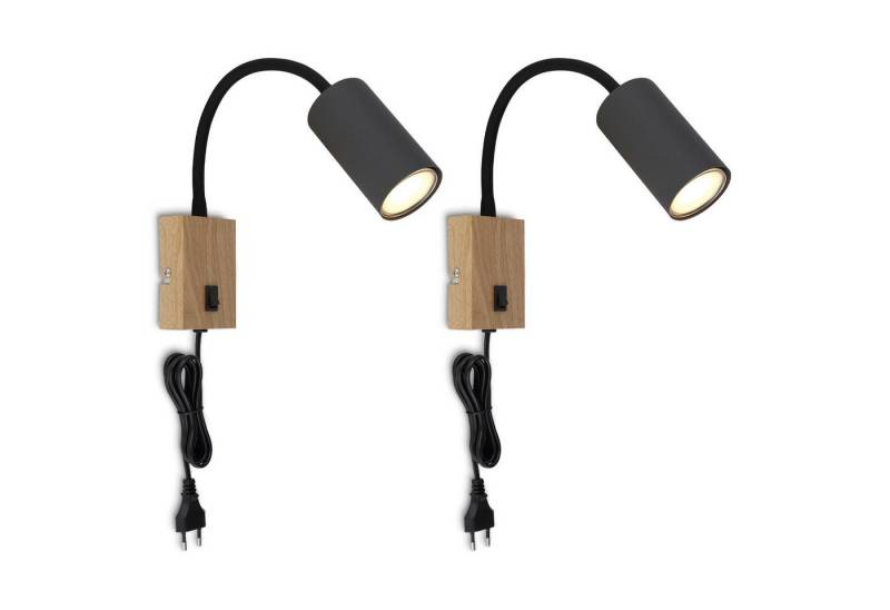 bmf-versand Wandleuchte Wandleuchten mit Kabel 2er Set Wandlampe Innen Schalter Leselampe, Holzoptik, ohne Leuchtmittel, Nachttischlampen bmf-versand Wandleuchte Wandleuchten mit Kabel 2er Set Wandlampe Innen Schalter Leselampe, Holzoptik, ohne Leuchtmittel, Nachttischlampen von bmf-versand
