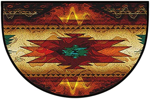 Halbrunde Fußmatte mit Indianermotiv, Southwestern Navajo-Kunst, für den Außenbereich, 45,7 x 76,2 cm, verschleißfest, halbrunde Bodenmatten, Teppiche für Balkon und Küche Halbrunde Fußmatte mit Indianermotiv, Southwestern Navajo-Kunst, für den Außenbereich, 45,7 x 76,2 cm, verschleißfest, halbrunde Bodenmatten, Teppiche für Balkon und Küche von bnil