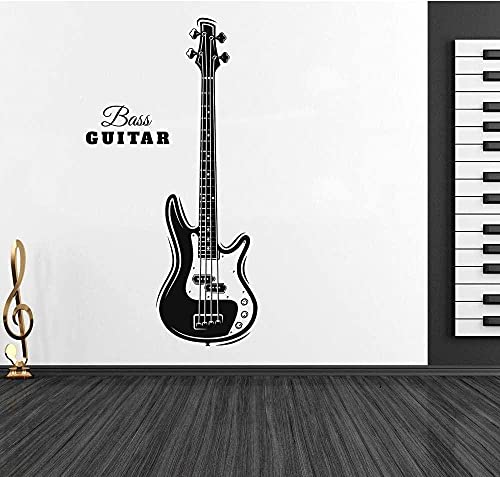 Wandaufkleber PVC Abnehmbare Wandtattoo Bass Gitarre Silhouette Kunst Musikinstrument Musikzimmer Dekoration 32X80cm von bnkrtopsu