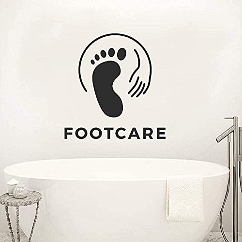 Wandaufkleber PVC abnehmbare Wandtattoo Fußpflege Text Fußmassage Kunst Fuß Spa für die Heimdekoration 80X80Cm von bnkrtopsu