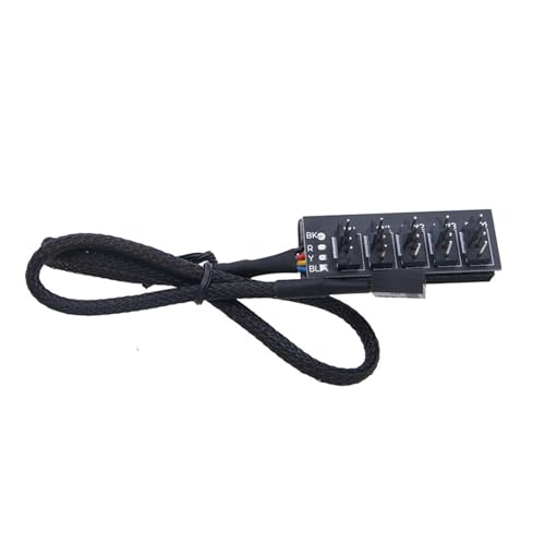 bnsggl 5-Wege Lüfteradapter Für 4-Pin Verstellbare CPU Und Gehäuselüfter Mit Sicherer Eines Weichen Nylonkabels von bnsggl