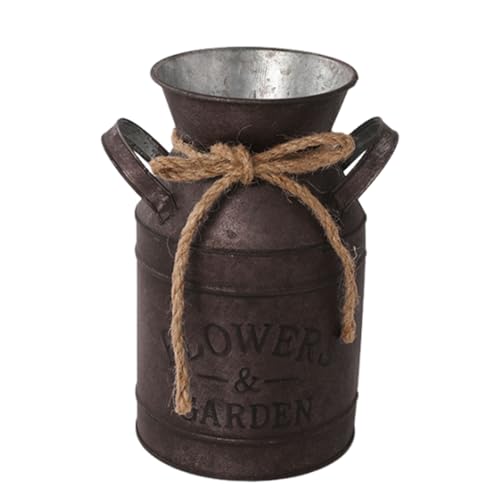 bnsggl Rustikale Milchkanne Aus Lackiertem Metall Bauernhäuser Dekoration Vase Für Den Innen Und Außenbereich Blumenhalter Aus Metall Dekorationen von bnsggl