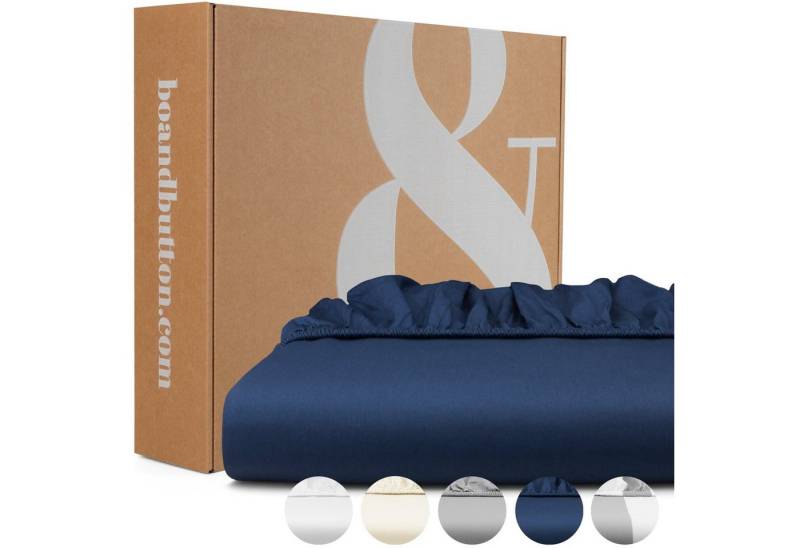 bo&button Spannbettlaken Mako Satin, Mako-Satin, Gummizug: rundum, (1 Stück), Bio Luxusqualität - ALLE GRÖßEN für Matratzen & Boxspringbett Topper von bo&button