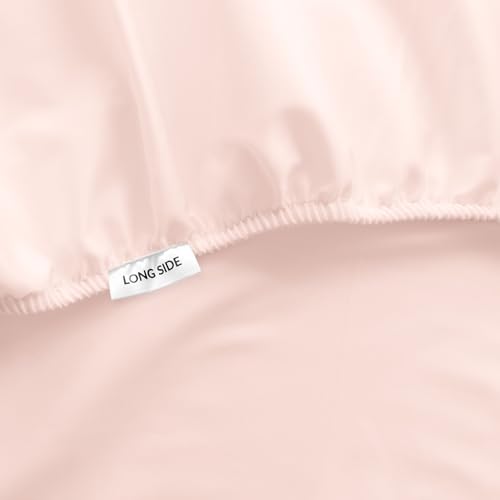 bo&button® Kinder Baby Spannbettlaken, Mako Satin, 100% GOTS Bio Baumwolle, 120 g/m2, Fairtrade, super hochwertig, Bettlaken für Kinderbett, Babybett 60x120 cm, 15 cm Höhe, Blush Rosa von bo&button