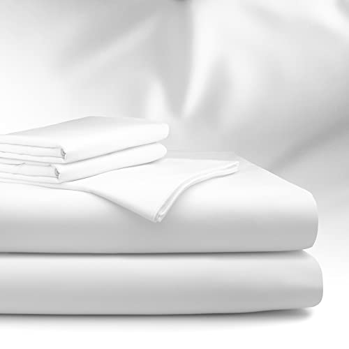 bo&button® Luxus Mako Satin Bettwäsche Set, 100% Bio Baumwolle (Long Staple 300), ALLE GRÖßEN, seidig weich & zeitlos schön, Set 240x220 cm + (2X) 80x80 cm (3-TLG.) - White Weiss von bo&button