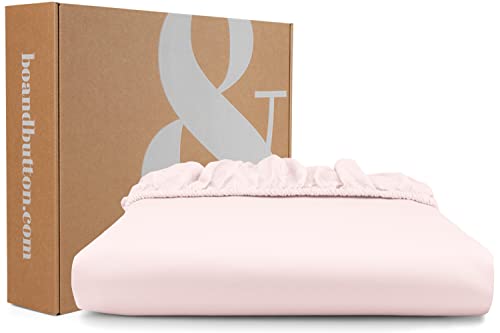 bo&button® Mako Satin Spannbettlaken | Echte Bio Luxusqualität | ALLE GRÖßEN für Matratzen & Boxspringbett Topper | 100% Baumwolle, GOTS & Fairtrade | 160x200 cm (für Topper), Blush Rosa von bo&button