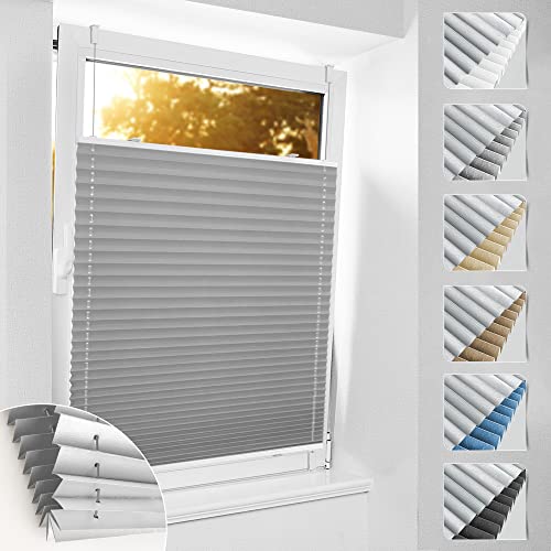 bobodeco Plissee ohne Bohren Verdunkelung Klemmfix, Hellgrau 95x110 cm(BxH) Thermo Plissees 100% Verdunkelnd & lichtundurchlässig Plisseerollo, Sichtschutz und Sonnenschutz für Fenster & Tür bobodeco Plissee ohne Bohren Verdunkelung Klemmfix, Hellgrau 95x110 cm(BxH) Thermo Plissees 100% Verdunkelnd & lichtundurchlässig Plisseerollo, Sichtschutz und Sonnenschutz für Fenster & Tür von bobodeco