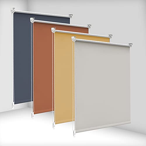 bobodeco Verdunklungsrollo ohne Bohren & mit Bohren, Verdunkelungsrollo Klemmfix, Creme 40x120cm (BxH), Thermorollo Sichtschutz und Sonnenchutz, Rollos Hitzeschutz für Fenster & Tür von bobodeco