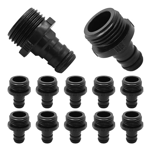 bociloy 12 x Wasserschlauch-Schnellanschluss, 3/4 Zoll GHT Außengewinde, Kunststoff-Gartenschlauch-Kupplungsadapter für Wasserhahn und Sprühdüsen von bociloy