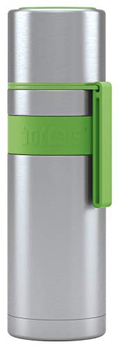 Isolierflasche HEET 500ml – Thermoflasche aus Edelstahl, Doppelwandig, Vakuum-Isolierte Thermoskanne mit Becher, Auslaufsicher, BPA-frei, Hält 12h warm, 360° Verschluss, Trageschlaufe (Apfelgrün) von boddels