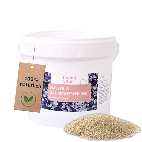 bodenvital - natürlicher Bodenhilfsstoff zur Wasser- und Nährstoffspeicherung, Urgesteinsmehl (Zeolith pulver) für Garten, Pflanzen. Bodenaktivator. Für Rasen, Wasser Speicher, Gesteinsmehl, Kompost von bodenvital