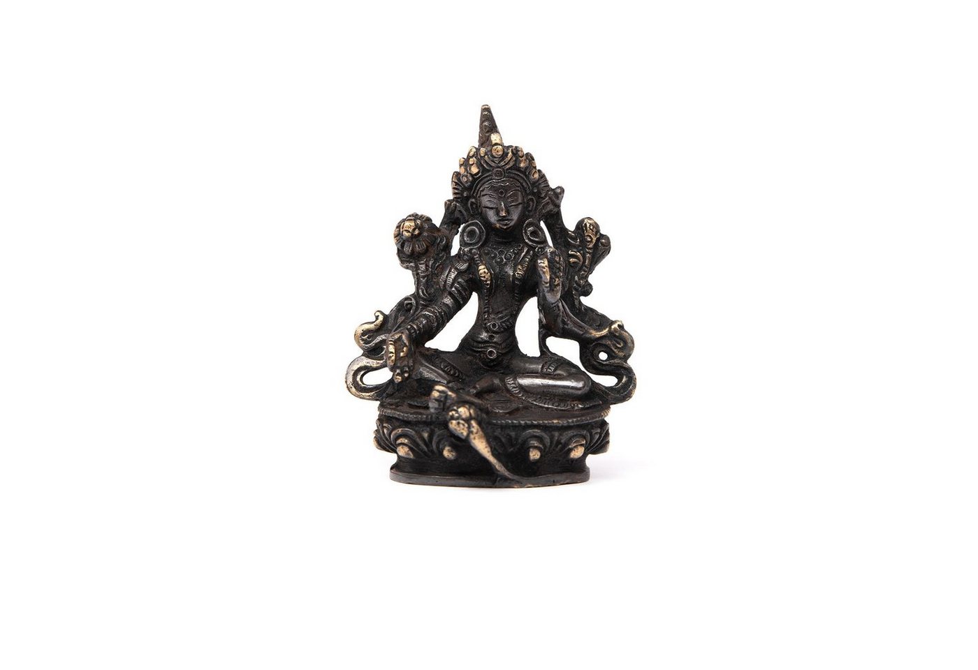 bodhi Dekofigur Grüne Tara Figur, schwarz, Messing, 10 cm von bodhi