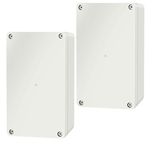 Anschlussdose,2 Pcs Abzweigdose Wasserdichtes IP65 Abzweigkasten ABS Elektrisches Anschlusskästen DIY Kunststoff Fall Verdrahtungs Verteilerkasten flach Aufputz Schalter Box(15.8 * 9 * 6cm) von boeyeleny