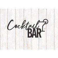 Cocktailbar Metall Schriftzug Bar Dekoration Weihnachtsgeschenk von bohlingsteeldesign