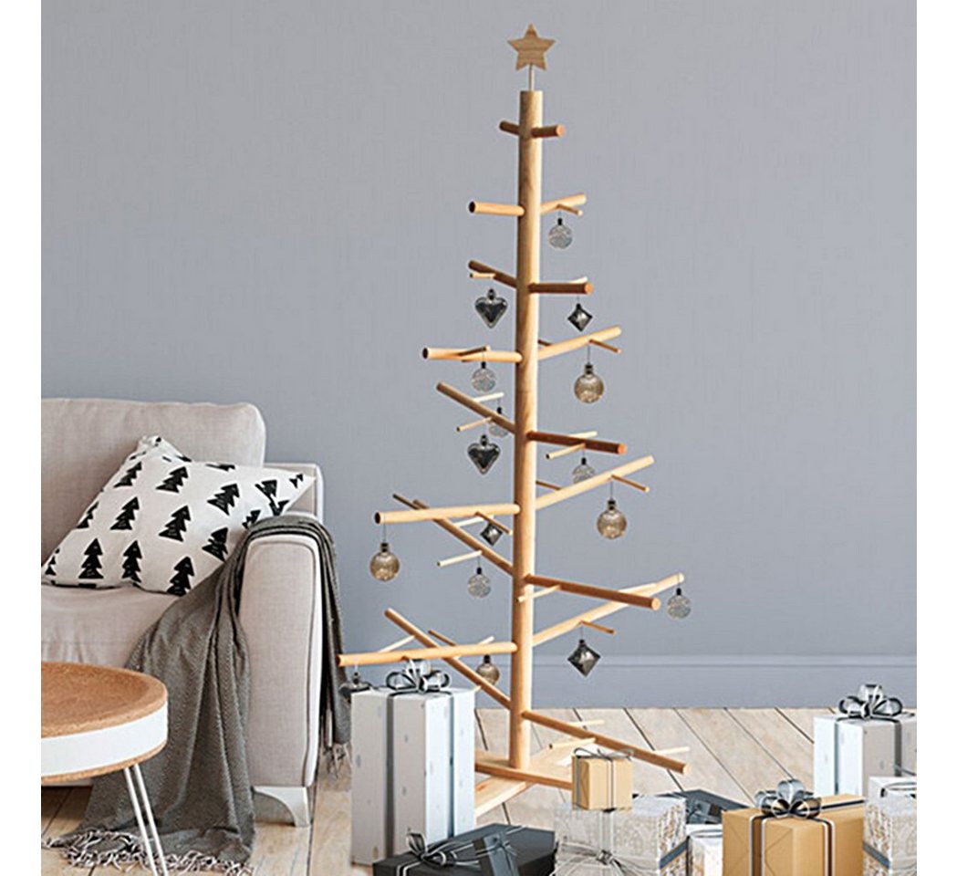 boho living® Echter Weihnachtsbaum Pine-XMAS, nachhaltiger Weihnachtsbaum, massives Kiefernholz, inkl. Stern als Tannenbaumspitze von boho living®