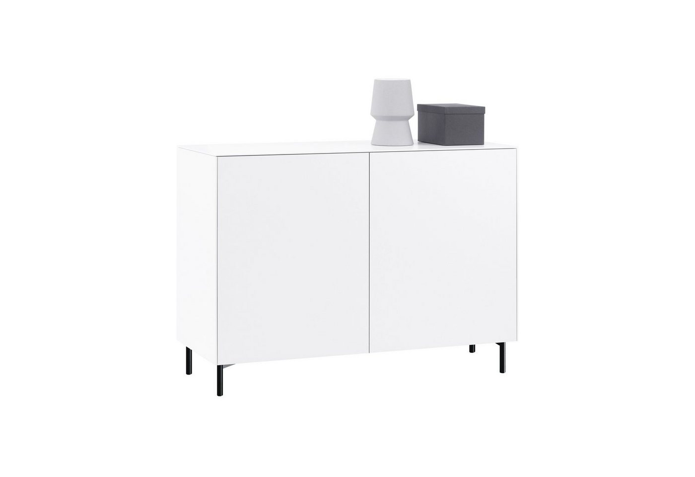boho living® Sideboard f10 - Connect, 2 Türen in Weiß, Breite 120cm, Designerstück von boho living®