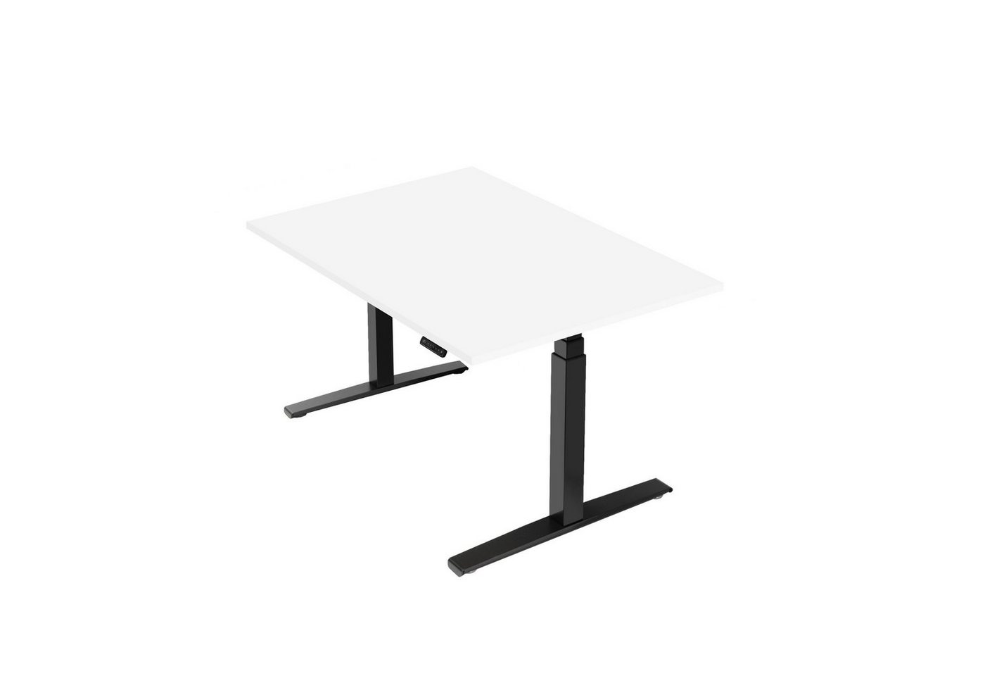 boho office® Schreibtisch Basic Line, Schwarz höhenverstellbar 80 mm/Sek, Tischplatte Weiß 120 x 80 cm von boho office®